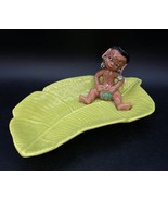 Gilner Pottery Happy Cannibal Native Pixie Elf Dish Banana Leaf Earrings - €233,86 EUR