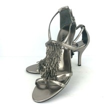 A Touch of Nina 7 M Silver Bronze Strappy Embellished Tassle Heel Sandal... - $44.99