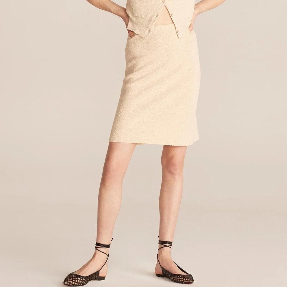 Rebecca Taylor Mini Bouclé Skirt Marzipan Large NEW - $85.00