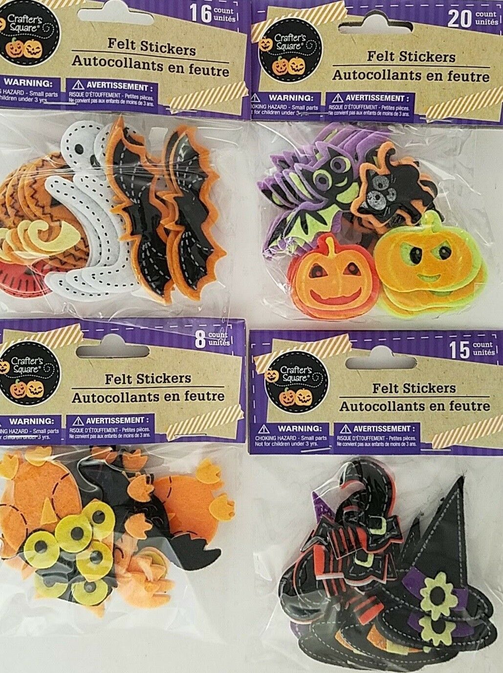 Halloween Felt Stickers Decorations Bats Cats Hats Owls…   Select: Theme - $2.99