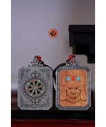 Sandalwood Buddha pendant, Zakiram, Tibetan Deity of Wealth. silver 925 - $342.00