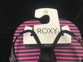 Roxy Sandals Women&#39;s New Purple Black Size 7 Striped Flip-Flops - £13.39 GBP