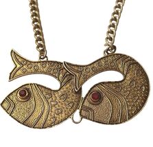 Sarah Coventry Hawaiian Fantasy Fish Pendant Necklace Golden VTG Gift fo... - $24.72