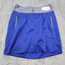 Richard Chai Skirt Womens 3 Blue Gray Pleated Silky Bubble Hem Mini Bottoms - $25.82