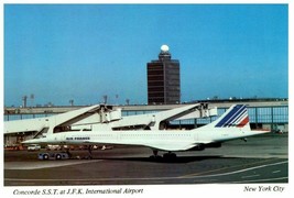Air France Concorde SST at JFK International Airplane Postcard  - £5.88 GBP
