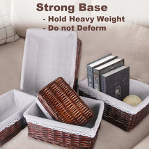 5 Piece Set Wicker Storage Baskets For Shelves Woven Storage Baskets 5 S... - $62.99