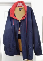 Vintage NAUTICA Highland Glen Jacket Coat Hooded Sailing Navy Red Men&#39;s ... - £54.21 GBP