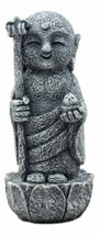 Lucky Japanese Jizo Monk Holding Staff &amp; Jewel Figurine 5&quot;H Bodhisattva ... - £14.38 GBP
