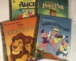 Disney Golden Books Lot of 4 Lion King Peter Pan Alice in Wonderland - $10.88