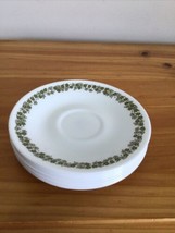 Vintage Corelle Spring Blossom Saucers Set Of 8 Crazy Daisy Green Flowers - £13.38 GBP