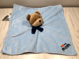 Carter&#39;s I Love My Mom heart blue teddy bear rattle security blanket lovey scarf - £6.59 GBP