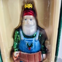 Midwest Cannon Falls Mercury Glass Santa with Tool belt Ornament New in Box - £14.28 GBP