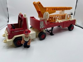 Vintage Fisher Price Fire Truck 1978 Husky Helper Hook &amp; Ladder #319 Fire Engine - £13.21 GBP