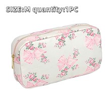 4size S M L XL Makeup Bag Pink Printed Bow Toiletry Pouch Waterproof Women Stora - £41.91 GBP
