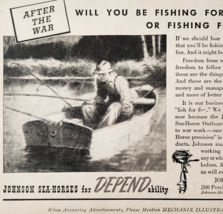 1943 Johnson Sea-Horse Outboard Engine WW2 Advertisement Post War Fishin... - $27.39 CAD