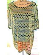 Women’s CA Concepts 2X Sheer Blouse Poly Nylon Spandex Top Black  SKU 05... - $6.88