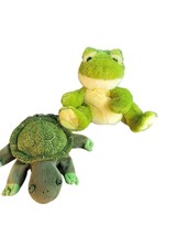Kelly Toy Caltoy Plush Hand Puppets Lot Of 2 Frog Turtle 9 Inch Plush Kids Toy - £13.80 GBP