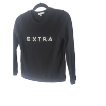 Milly Minis Sweatshirt &quot;Extra&quot; 14/16 Girls Black Long Sleeve Pullover Top - $29.59