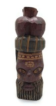 Hand Carved Wooden Jamaican Tribal Bearded Man Statue 10.5&quot; inch Tall - £28.89 GBP