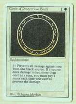 Circle of Protection: Blk. - Revised Series-1994-Magic The Gathering-Slight Wear - £2.78 GBP