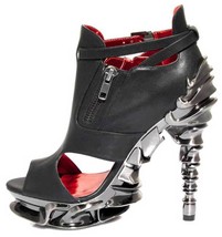 Hades DRACO Black 5&quot; High Spinal Heel Platform Ankle Strap Peep Toe Vega... - £108.59 GBP