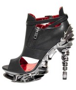 Hades DRACO Black 5&quot; High Spinal Heel Platform Ankle Strap Peep Toe Vega... - $138.00