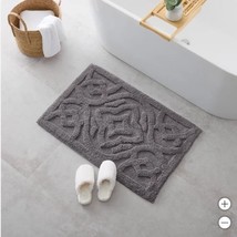 WelHome Bath Rug Dark Gray Tufted Cotton 24&quot; X 36&quot; Sculpted Plush Absorbent - $803.13 MXN