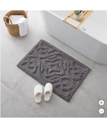 WelHome Bath Rug Dark Gray Tufted Cotton 24&quot; X 36&quot; Sculpted Plush Absorbent - $802.15 MXN