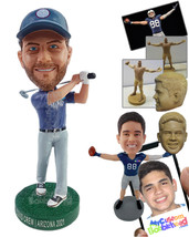 Personalized Bobblehead Professional golfer swinging high to hit the hole in one - £72.74 GBP