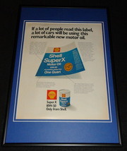 1972 Shell Super X Motor Oil Framed 12x18 ORIGINAL Advertisement - £38.91 GBP