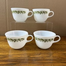 Vintage Lot -4 Heavy PYREX Corning CRAZY DAISY Coffee Mugs/Tea Cups Spri... - $25.01