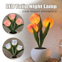 LED Tulip Night Light Simulation Flower Table Lamp Home Room Decoration Atmosphe - £30.27 GBP+