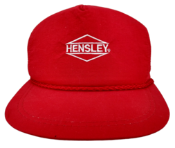 Vtg Hensley Beverage Red Nylon Rope Strapback Trucker Hat K Products Mad... - $12.16