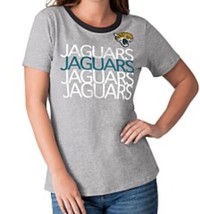 Pour Femme Petit NFL Jacksonville Jaguars Ras Cou Contraste Invaincu T-Shirt - £10.04 GBP