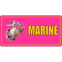 usmc marine pink background isignia logo military license plate made in usa - £23.72 GBP