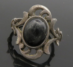 BOMA 925 Silver - Vintage Black Onyx Petite Cocktail Ring Sz 4 - RG14930 - £30.13 GBP