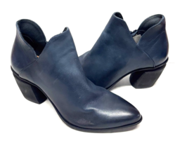 MIZ MOOZ HEELED  LEATHER  BOOTIE SIDE ZIP 37EU / 7US DARK BLUE Z-71 - €43,35 EUR