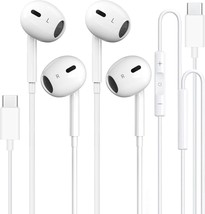 2 Pack-Usb C Headphones Wired For Iphone 15, Type C Earphones, Pixel 7/6... - $44.95