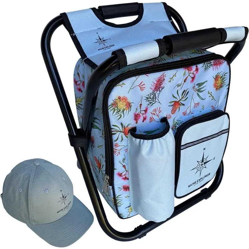 Backpack Cooler Chair Set with Hat. Ultralight, Thermal, Insulated Bag and Seat. - £72.32 GBP+