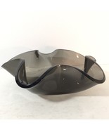 Vintage Lucite Plexiglass Bowl Acrylic w Polished Edges Black Dark Grey ... - £15.51 GBP