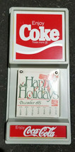 Vintage 1980s Enjoy Coke Sign calendar new old stock happy holidays - $185.72