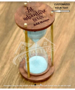 Personalized Engraved Sand Timer - Brass &amp; Wood Hourglass Sand Timer For... - £31.00 GBP