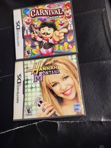 LOT OF 2: CARNIVAL GAMES +HANNAH MONTANA (Nintendo DS) COMPLETE/ VERY NICE - £4.72 GBP