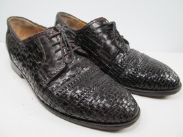 Dino Monti Ante Vintage Mens Black Leather Woven Lace Up Oxfords Size US 9 D - £14.95 GBP