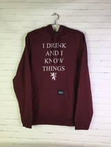 Game of Thrones I Drink and I Know Things Hoodie Hood Sweatshirt Red Men... - £27.68 GBP