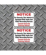 (2) 3&quot;x5&quot; Audio &amp; Video Recording Consent Sticker Car Truck Vehicle Bump... - $9.35 CAD