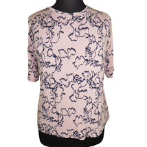 Nine West Soft Spun Pale Mauve + Navy Abstract Floral Tee Shirt XXL - £7.71 GBP