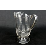 Footed Glass Water Pitcher, Patterned Spout &amp; Lower Body, 1880s EAPG, An... - £38.45 GBP