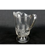 Footed Glass Water Pitcher, Patterned Spout &amp; Lower Body, 1880s EAPG, An... - $66.94 CAD