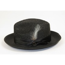 Men's Summer Spring Braid Straw style Hat by BRUNO CAPELO JULIAN JU900 Black image 2